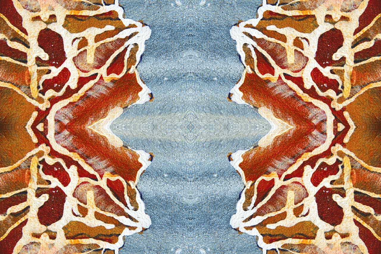 Wallpaper Orange and Blue Rose Abstract - £37.50 per sq metre