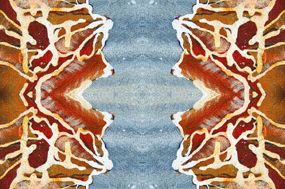 Wallpaper Orange and Blue Rose Abstract - £37.50 per sq metre