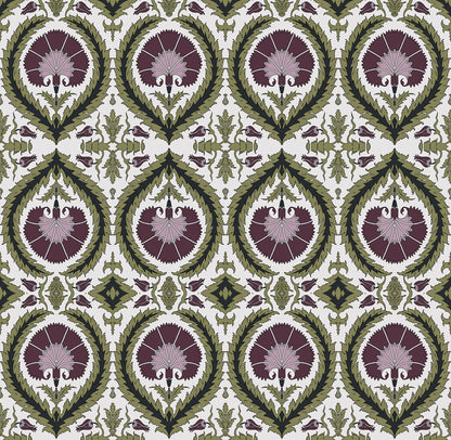 Wallpaper Acanthus and Wreath Grape on White - £37.50 per sq metre